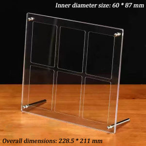 6-slot/9-slot acrylic double-slot card frame with thick magnetic card holder and star-shaped small card display stand