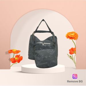 L.S TOTE BAG WANITA EMBOS ABU-ABU 2IN1 TAS SELEMPANG TANGAN WANITA KUALITAS PREMIUM TAS KERJA WANITA