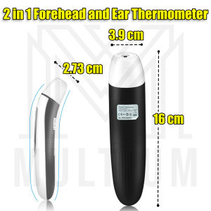 2 in 1 Forehead Ear Thermometer | Indoors Non-Contact Digital Thermometer Object Fever Temperature Checking Sensor No-Touch Thermal Scanner for Kids Babies Toddlers and Adults | Digital Thermometer