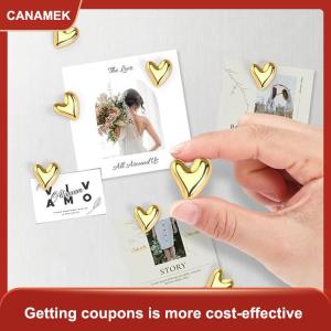 【CANAMEK】 10 Nam châm tủ lạnh hình trái tim nam châm tủ lạnh từ tính cho bảng tin trang trí máy ảnh Polaroid trang trí nhà