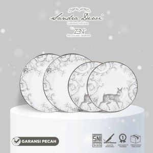 ZEN X SANDRA DEWI Frost Dinner Set Piring Keramik 4pcs Deer + Box