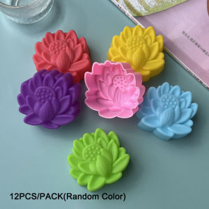 Quivlox Silicone Flower Baking Mold Cupcake Jelly Pudding Reusable Non Stick Cake Liner Rumah Tangga 12pcs Set