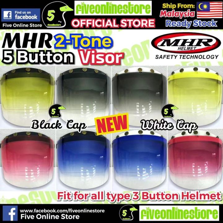 MHR ORIGINAL Tone Button Visor Black Blue Pink Yellow