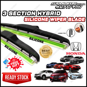 🌧️ [FREE GIFT] HONDA CAR SILICONE WIPER WINDSHIELD BLADE U HOOK SAMURAI CITY CIVIC ACCORD CRV HRV JAZZ STREAM - 2PCS
