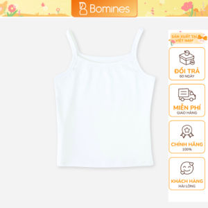 Áo bé gái 2 dây Bomines chất zip cotton  Áo 2 dây dáng ôm body co giãn cực tốt cho bé từ 8-36kg AD
