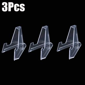 12Pcs Transparent Acrylic Triangle Display Stand Holder Clear Pictures Phone Rack Medal Medallion Coin Post Card Mini Easel Holder Organizer