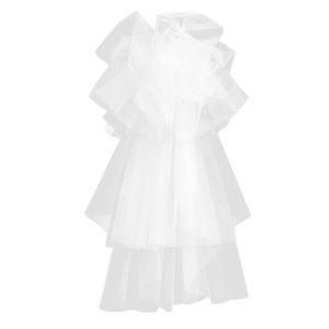 KEURGFKI Head Covering Bridal Veil with Hair Comb Gauze Multi Layer White Bridal Tulle Romantic Short European Wedding Veil Wedding Dress
