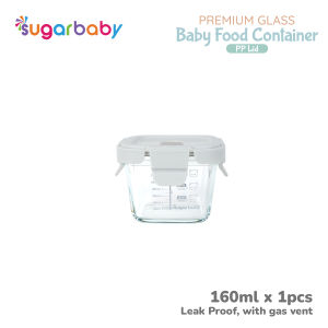 Sugar Baby Premium Glass Jar Baby Food Container 3 pcs BPA FREE / Peralatan Makan Bayi MPASI / Wadah Mangkok Bayi Silicone Lid & Plastic Lid