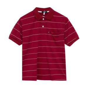 Áo polo nam trung niên có túi Big size 98Kg thời trang áo tặng bố có cổ bẻ sọc ngang nhiều màu sắc chất liệu cotton mát