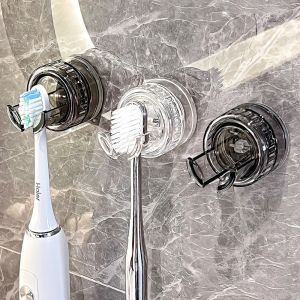 DECALI Plastic Suction Cup Electric Toothbrush Holder Hole-Free Wall Mounted Toothbrush Storage Hook Multifunctional Removable Plug Hooks for Home