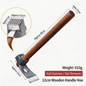 Garden Hoe Tool Small Action Hoe Loosening Soil and WeedingKnockable and Removable NailsHand Long Handle Weed Garden ToolDigging and Rooting