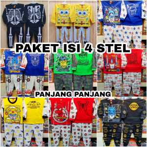 PAKET HEMAT ISI 4 STELAN ANAK TANGAN PANJANG CELANA PANJANG UNTUK 1 SAMPAI 9 TAHUN TERLARIS