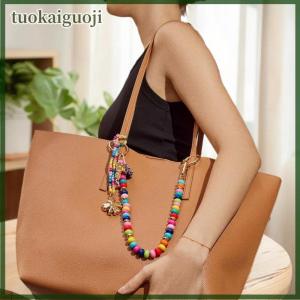 tuokaiguoji Hàn Quốc ngọt ngào tay dệt Keychain dễ thương tinh tế đầy màu sắc dây hạt Ba lô trang trí Tình Yêu Sao bện dây tự làm Keychain