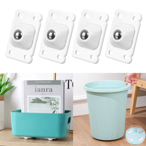 4Pcs tự dính bánh xe bánh xe nhỏ 360 độ xoay Dán Xoay Bánh Xe Dính Ròng Rọc Con Lăn Đồ Nội Thất Movers Cho Nhà
