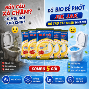 COMBO 5 GÓI - Men Bio bể phốt gói vàng 250g Chống tắc nghẽn- Hết mùi hôi