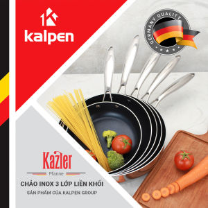 Chảo chống dính inox 304 thân đáy đúc liền khối 3 lớp Kalpen Kazler 20/24/26/28/30cm - Hàng chính hãng