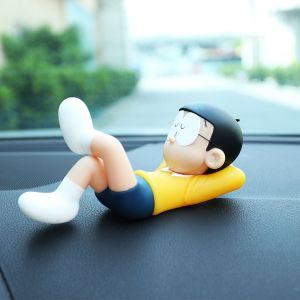 ZOATAAL Car Decor Car Interior Display Collectible Dolls Children Gift Center Console Doraemon Action Figure Napping Nobita Model Toys Car Ornaments