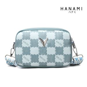 Tas Selempang Wanita Biru TA1166B2 Kulit Remaja Motif Kotak Fashion Kotak SIntetis
