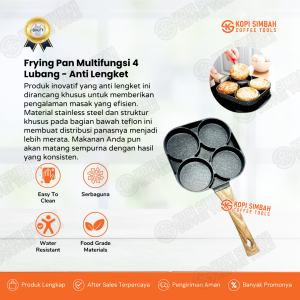 Panci Teflon Cetak Penggorengan Telur Pancake Multifungsi 4 Lubang Non Stick Egg Frying Pan