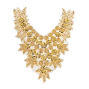 Thêu Sequins Hạt đính may trên Vòng cổ đính cườm các bản vá lỗi vật đính trên váy cưới cho Đầm tiệc tối váy cưới