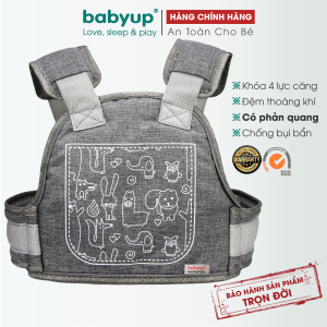 Đai đi xe máy cho bé Chính Hãng Babyup an toàn có phản quang (từ 1 đến 10 tuổi). Đai ngồi xe máy cho bé giúp bé ngồi an toàn khi đi xe có thể ngồi trước hoặc sau. Đai ngồi xe máy cho em bé cao cấp