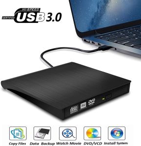 External DVD USB 3.0 High Speed DL RW Burner CD Writer Slim Portable Optical Drive PC for Laptop Computer Windows/Mac Burner DVD Portatil