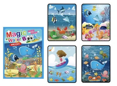 WDS Magic Water Book Buku Gambar Mewarnai Ajaib Magic Water Pen Buku Warna Mainan Edukasi Anak Coloring Books