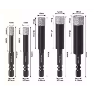 Tile Punching All-Ceramic Dry Drill Bit Set Hex Shank electric screwdriver bit Drilling Metal Steel Wood