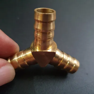 Sambungan Selang Kompresor Kuningan Y Segitiga 5/16Inch Neple 3 Cabang 8mm Sambungan Selang Angin