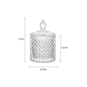 AU Crystal Glass Candy Jar With Lid Jewelry Storage Jar Multi-Functional Transparent Storage Jar 1Pc