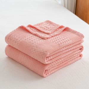 Summer Class A Waffle Air Conditioning Blanket Soft 100% Cotton Gauze Blankets Multifunctional Sofa Throws Nap Bedspread