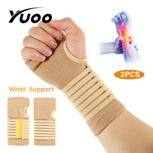 Yuoo 1Pair=2pcs Elastic Bandage Wrist Guard Support Arthritis Sprain Band Carpal Protector Hand Brace Accessories Sports Safety Wristband