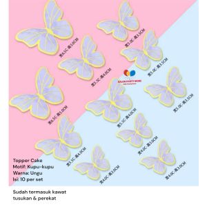 [UNGU] TOPPER KUPU-KUPU HIASAN BUKET CAKE TOPPER KUE ULANG TAHUN TOPPER BUTTERFLY VIRAL HIASAN DEKORASI BUKET