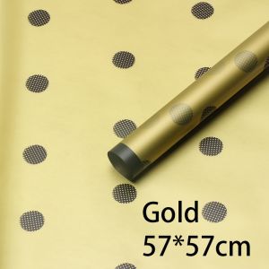 20PCS Gold Polka Dot Bouquet Wrapper Flower Paper for Wedding Birthday Graduation Florist Decor