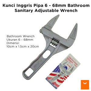 Kunci Inggris Pipa 6 - 68mm Bathroom Sanitary Adjustable Wrench