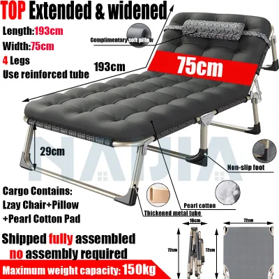 NAIJIA Lazy Chair KERUSI MALAS Folding Chair Foldable Camping chair indoor outdoor Lounge Reclining Bed for Office Livingroom Bedroom折叠椅折叠床