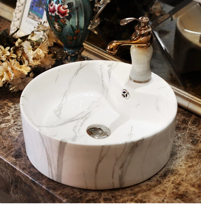 Ceramic Marble Design wash basin / Countertop Wash Basin / Marble
