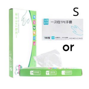 KomoreCC ถุงมือ แบบใช้แล้วทิ้ง Food Grade ถุงมือพีวีซี แบบใช้แล้วทิ้ง งมือทำอาหาร 70 ชิ้น