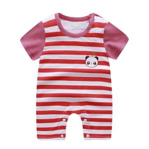 Jumpsuit 0-18M Newborn Boys and Girls Elastic Soft Comfortable Cotton Cute Cartoon Button jumpsuit