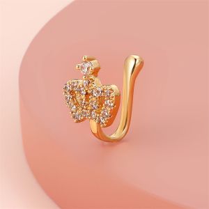 Fake Piercing Clip-on Nose Ring Crystal Nose Cuffs Clip-On Nose Ring Nose Ring Cuffs Non-Piercing African Nose Cuff