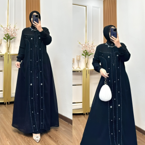 Sabrina Gamis pesta muslim premium mewah brokat payet Gaun Maxi Mewah elegan model terbaru 2025