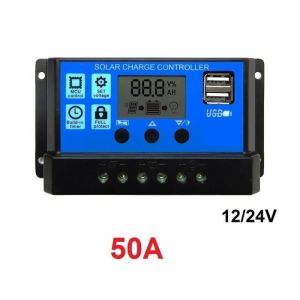 【COD】50A 60A 100A Solar Charge Controller LCD LED Display Solar Cell PWM 12V 24V USB Panel Tenaga LCD Kecerdasan Auto Mengatur Solar Kontroler Pengisi Daya Baterai-Intl
