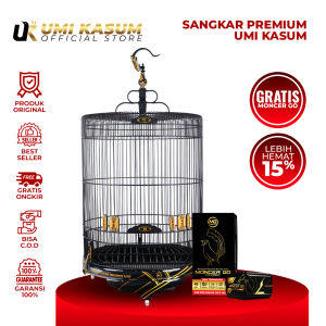 Sangkar Kandang Murai Batu Premium by Umi Kasum Ukuran No 2 Tinggi 90 Tebok PVC Premium Cat Decall