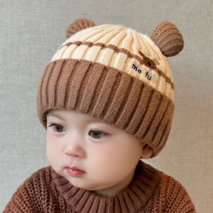 Dễ thương hoạt hình cho bé Mũ dệt kim với Tai Mùa thu mùa đông ấm áp trẻ sơ sinh cậu bé cô gái Beanie ngoài trời trẻ mới biết đi trẻ em mũ áo thun đan kim móc