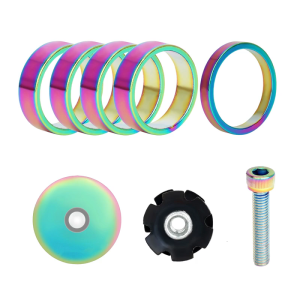 แหวนตะเกียบหน้าอะลูมินัมอัลลอยรองชุดหูฟังจักรยานเสือหมอบเครื่องซักผ้าก้านจักรยานเสือภูเขาอุปกรณ์เสริมติดตั้งได้ง่าย