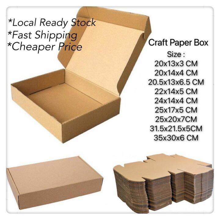 Borong King READY STOCK MALAYSIA 3A Brown Small Craft Paper Box Packing ...