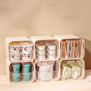 Desktop Storage Box Cream Style ins Drawer Type Transparent Large-Capacity Pen Holder Office Desk Organizer Box