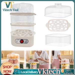 [Vktech] Automatic Mini Steamer Two/Three-Layer Multifunction Egg Boiler Cooker 6 Eggs Breakfast Cooking Egg Steamer for Making Breakfast
