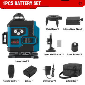 ONEVAN 4D 16 Line Laser Level With 4000mah Battery 360 Horizontal Vertical Cross Light Laser Level Self-Leveling Measure Laser Beam