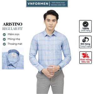 Áo sơ mi nam dài tay ARSITNO dáng suông nhẹ vải sợi sồi mềm mát thoáng khí ALS42802